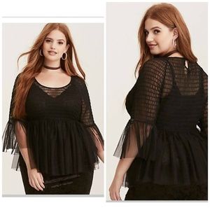 Torrid Sexy Black Sheer top - 2X